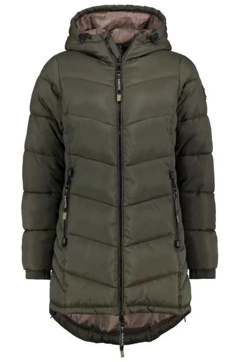 Sublevel kabát női, sportos, steppelt, dark green, XL