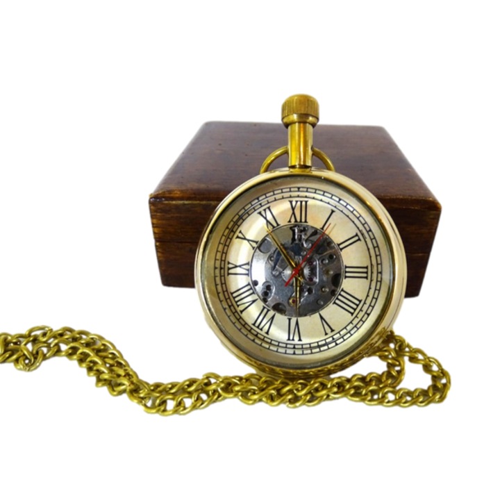 Ceas retro mecanic In cutie de lemn