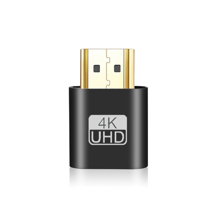 Emulator HDMI, 4 K, Negru