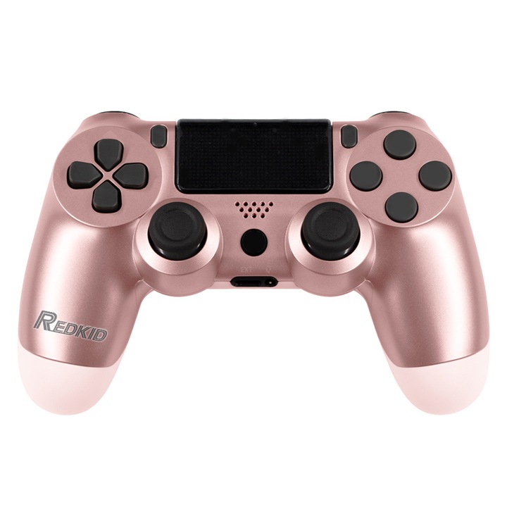 Controler de joc fara fir PS4, Bluetooth, Dual Shock, Gamepad Wireless pentru PC, PS4, Nintendo Switch, Roz