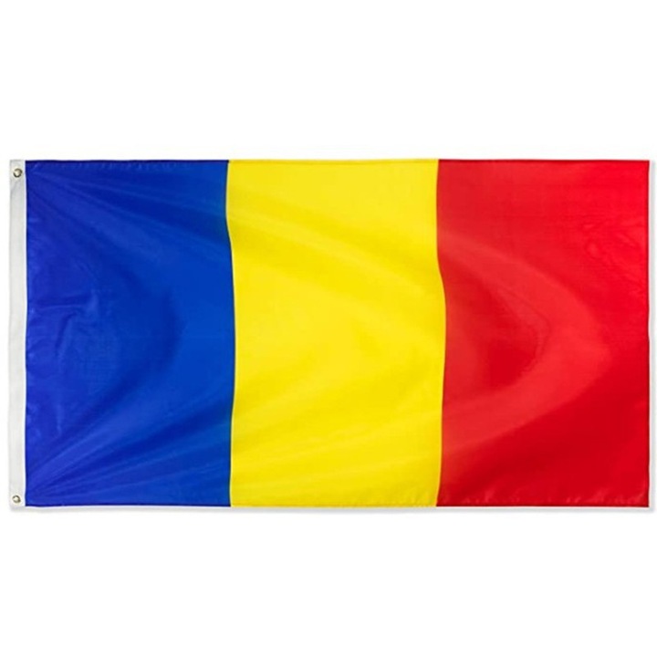 Знаме на Румъния за открито премиум качество, размер 150 х 90 см, изработено чрез сглобяване на цветен материал