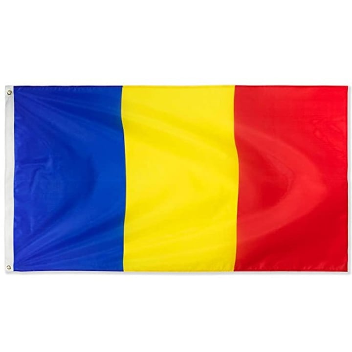 Steag Romania pentru exterior de calitate premium, dimensiune 150 x 90 cm, realizat prin asamblare de material colorat