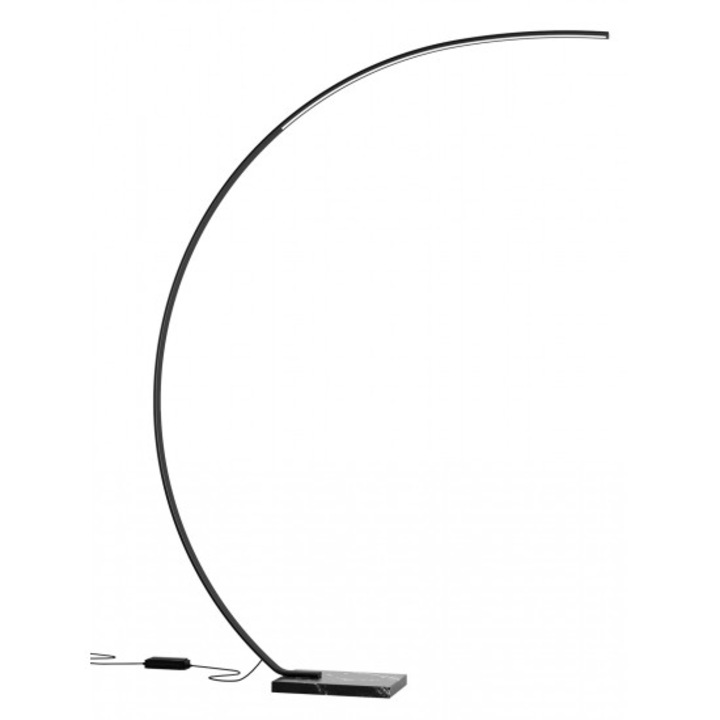 Lampadar Smarter Carver, negru mat, LED, 16W, 1600 lumeni, alb cald 3000K, H.192 cm