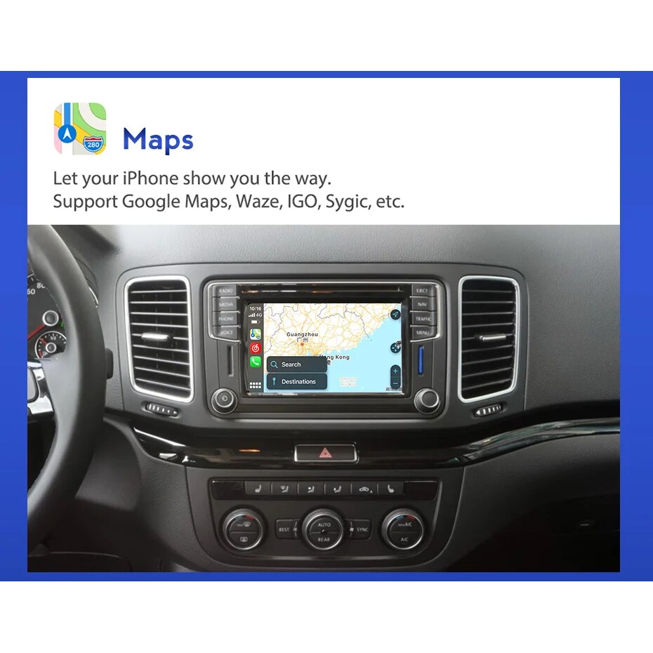 Module CarPlay & Android Auto Pour VW T6.1, T-Roc, T-Cross MIB2 - Écran 16.5cm, Neuf