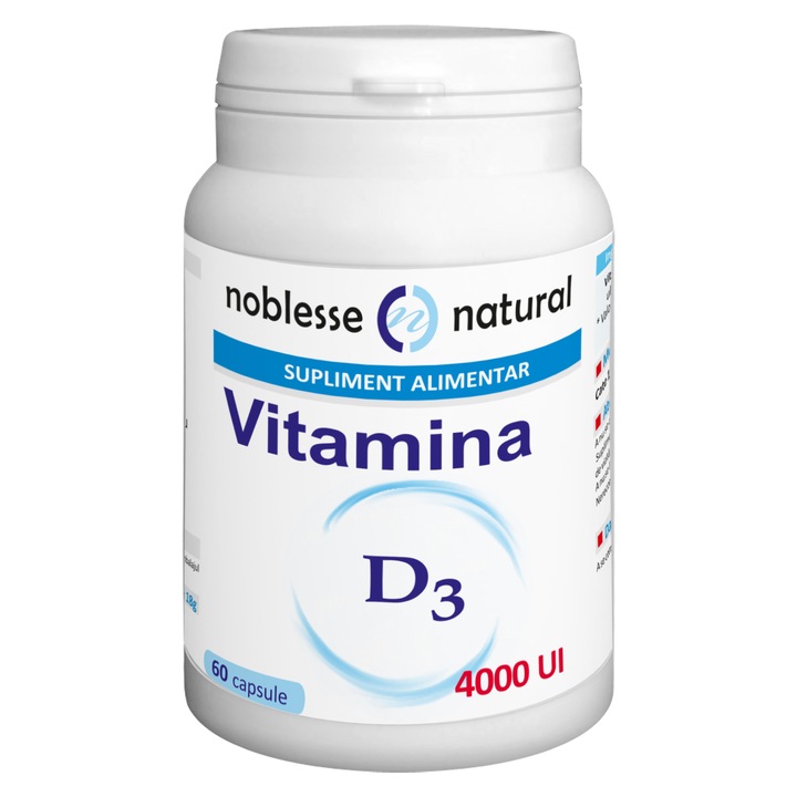 Supliment alimentar Vitamina D3 Noblesse Natural - 4000 UI, 60 capsule