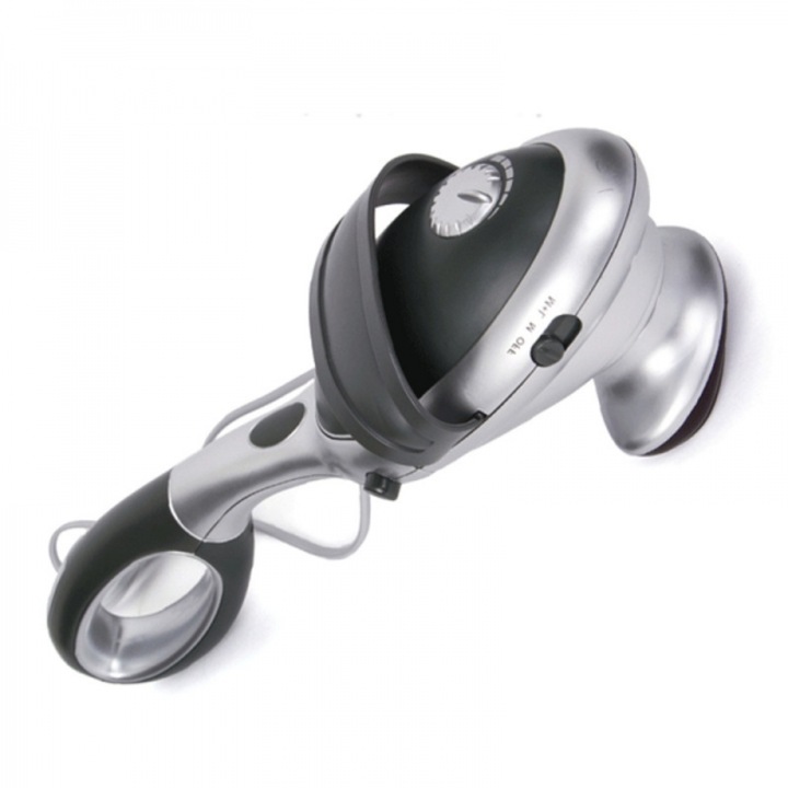 Aparat vibromasaj, infrarosu si 2 capete interschimbabile, 220–240V, 28W, culoare argintiu/gri