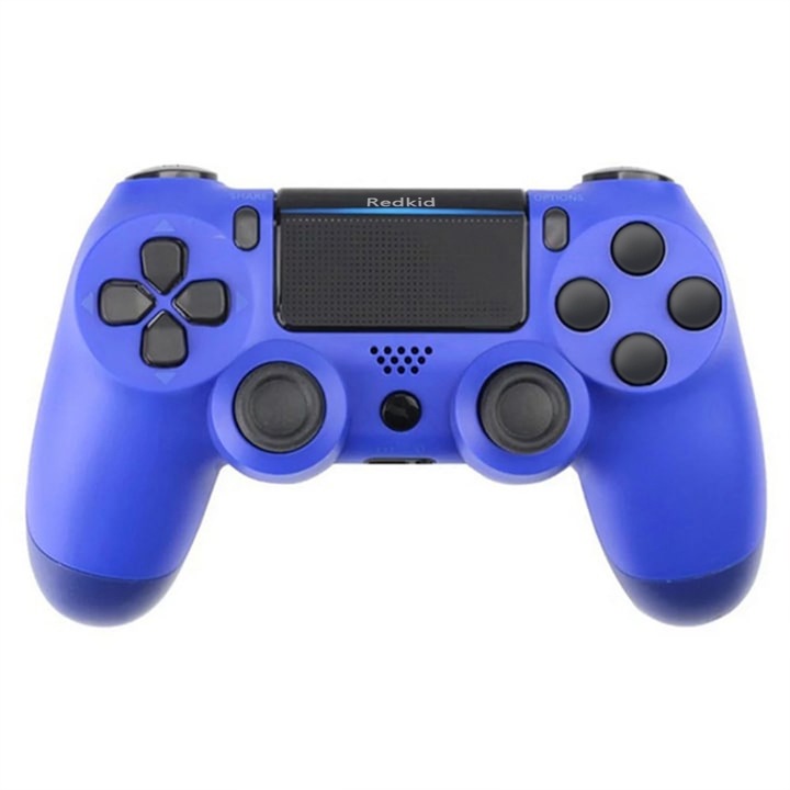 Controler de joc fara fir, REDKID®, Bluetooth, Dual Shock, Gamepad Wireless pentru PC, PlayStation 4, Nintendo Switch, Albastru