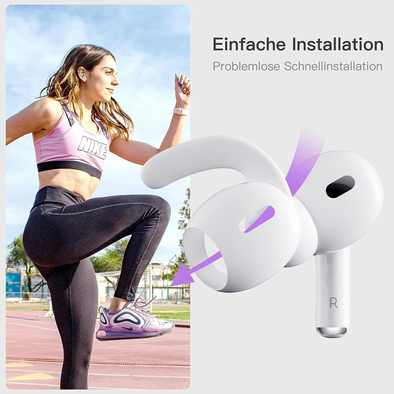 Комплект 2 чифта кукички за слушалки Apple AirPods Pro Pzoz силиконови ...