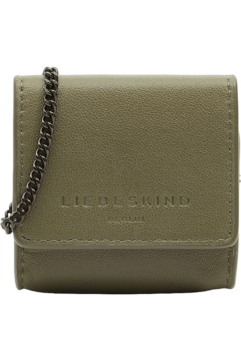 Pénztárca táska, Liebeskind, természetes bőr, 7 cm x 7 cm x 2,5 cm, zöld