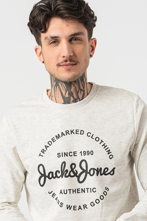 Jack & Jones, Forest logós pulóver, Melange világosszürke