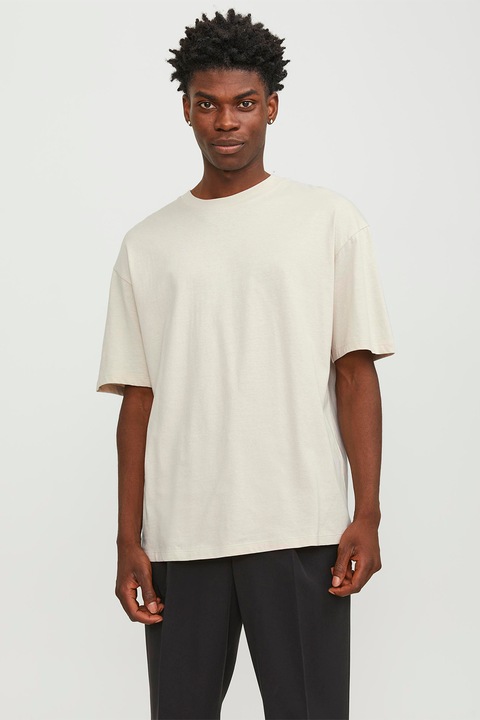 Jack & Jones, Kerek nyakú egyszínű póló, Törtfehér