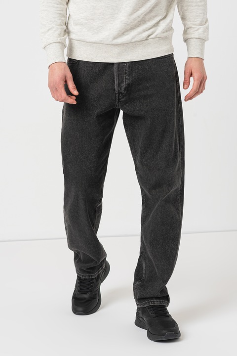 Jack & Jones, Дънки със свободна кройка и ниска талия, Избеляло черно