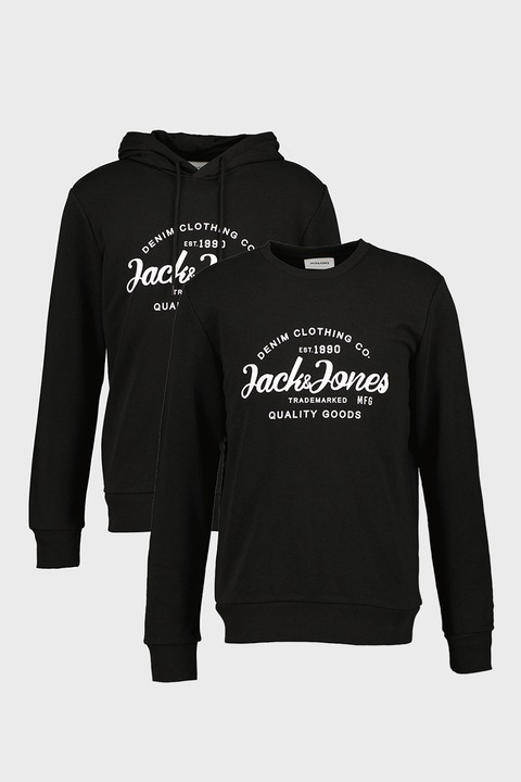 Jack & Jones, Худи на лога и спортен панталон - 2 части, Черен