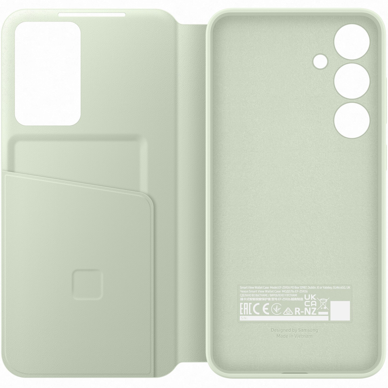 Husa de protectie Samsung Smart View Wallet Case pentru Galaxy S24+, LIGHT GREEN