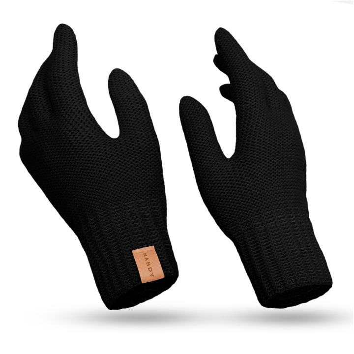 Manusi clasice, Unisex, Nandy, Negru