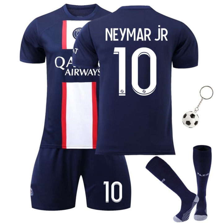 Детско спортно облекло Комплект анцуг Neymar Paris Jersey, Party Chili®, Сезон 2023/2024, Ден на детето, Полиестер, Бяло/Синьо, Бял/Син