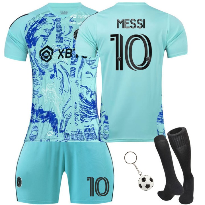 Echipament sportiv pentru copii, Miami Messi Training Jerseys , Party Chili®, Ziua Copilului, sezonul 2023/2024, Poliester, verde, Verde