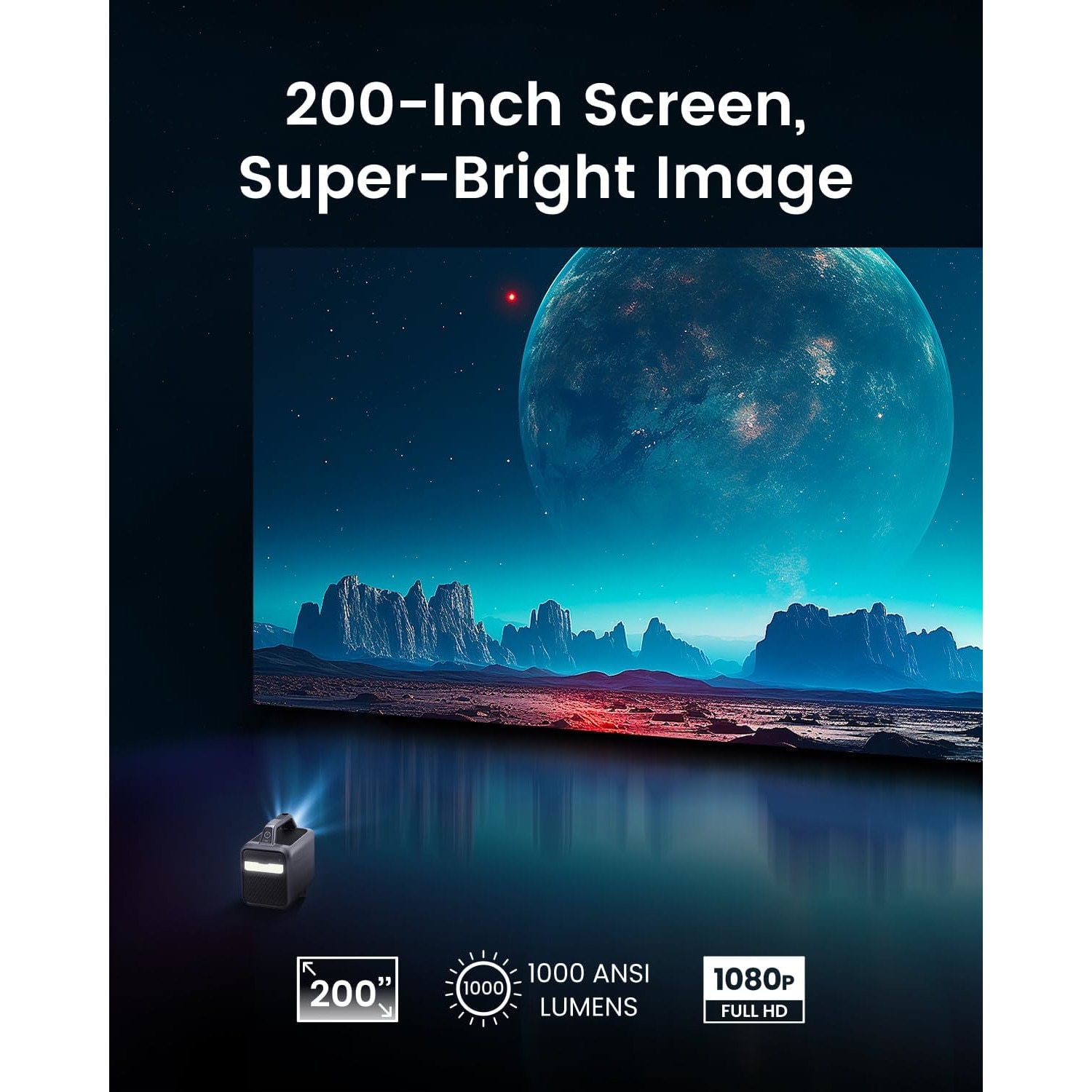 Proiector video portabil smart Anker Nebula Mars 3, 4K, 1000 ANSI
