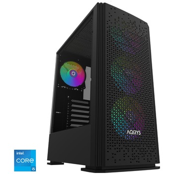 Sistem Desktop PC Gaming Serioux cu procesor Intel Core i5-12400F pana la 4.40GHz, 32GB DDR4, 1TB SSD, Sapphire AMD Radeon RX 7600 Pulse 8GB GDDR6, No OS, Negru