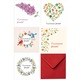 Set 10 felicitari martie mix grafic, 130x130 mm, cu plicuri rosii