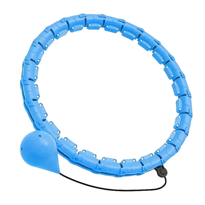 Hula hoop fitnesz karika, edzéshez, állítható, súlyozott, 360-os masszázs, Spinslim - Kék