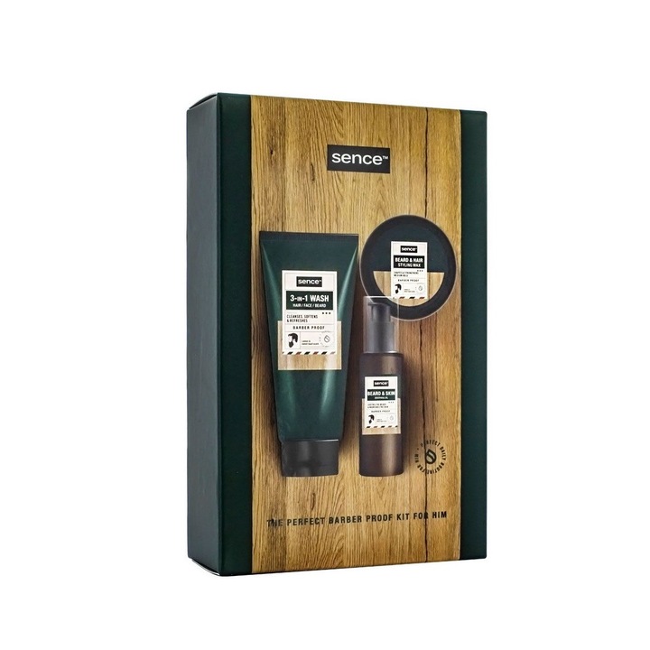 Set ingrijire barba Sence, Sampon 150 ml, Ulei 50 ml, Ceara 50 g