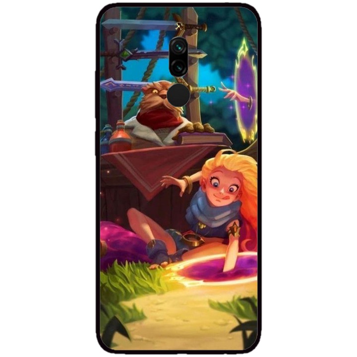 Husa personalizata HQPrint si Folie de Silicon pentru Xiaomi Redmi Note 8 Pro, model Tangled, multicolor, S1D1M0150