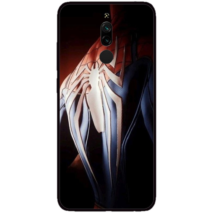 Husa personalizata HQPrint si Folie de Silicon pentru Xiaomi Redmi Note 8 Pro, model Spiderman #4, multicolor, S1D1M0170