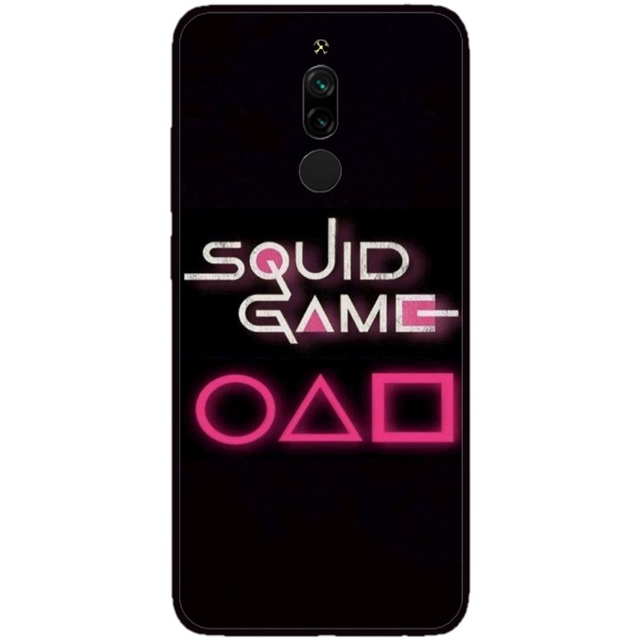 Husa personalizata HQPrint si Folie de Silicon pentru Xiaomi Redmi Note 8 Pro, model Squid Game #4, multicolor, S1D1M0176