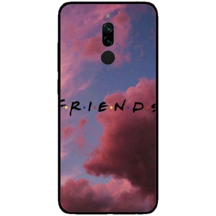 Husa personalizata HQPrint si Folie de Silicon pentru Xiaomi Redmi Note 8 Pro, model FRIENDS #2, multicolor, S1D1M0082