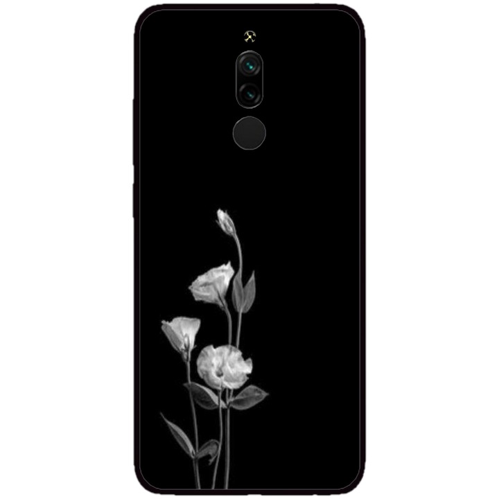 Husa personalizata HQPrint si Folie de Silicon pentru Xiaomi Redmi Note 8 Pro, model Abstract Flowers, multicolor, S1D1M0216