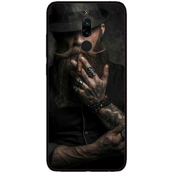 Husa personalizata HQPrint pentru Xiaomi Redmi Note 8 Pro, model Beard Man, multicolor, S1D1M0355