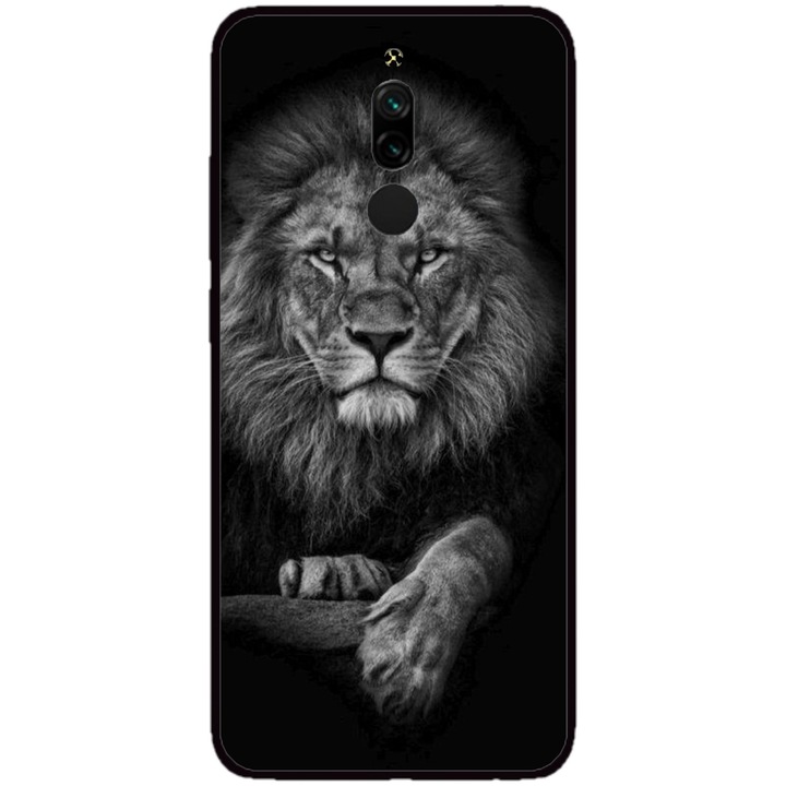 Husa personalizata HQPrint si Folie de Silicon pentru Xiaomi Redmi Note 8 Pro, model Lion #2, multicolor, S1D1M0117
