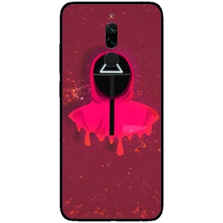 Husa personalizata HQPrint si Folie de Silicon pentru Xiaomi Redmi Note 8 Pro, model Squid Game #6, multicolor, S1D1M0178