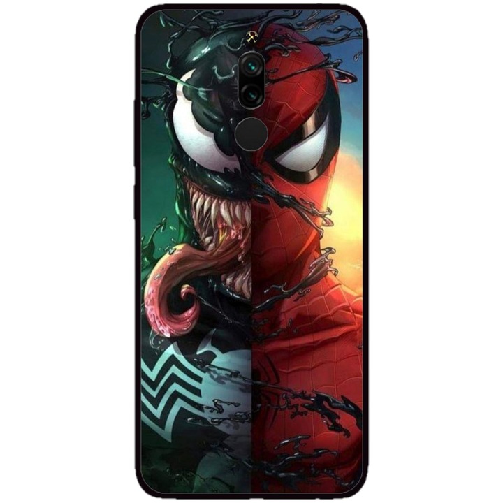 Husa personalizata Swim Case si Folie de Silicon pentru Xiaomi Redmi Note 8 Pro, model Spiderman #5, multicolor, S1D1M0171
