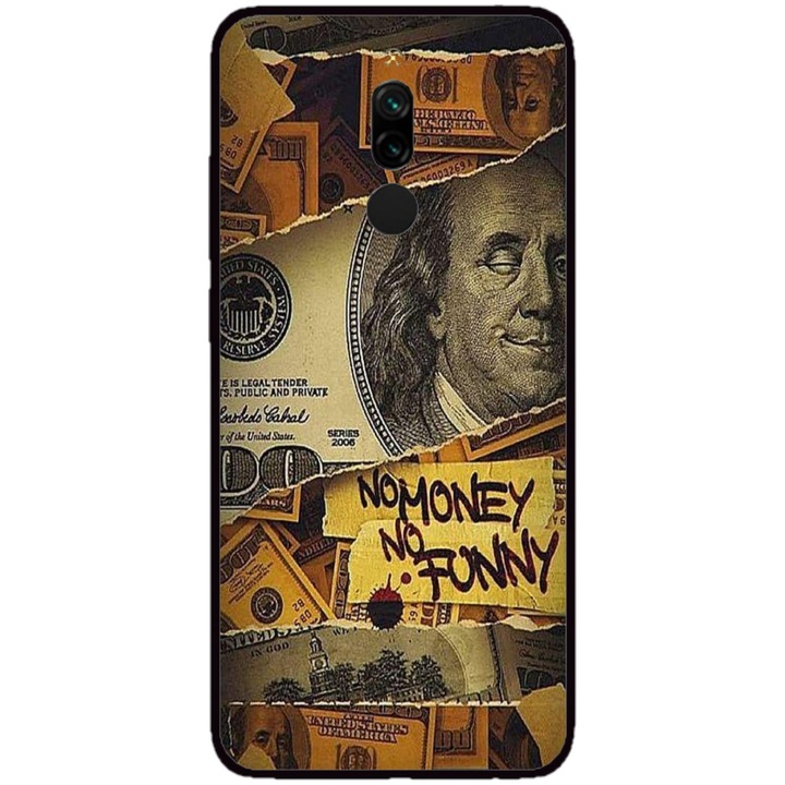 Husa personalizata HQPrint pentru Xiaomi Redmi Note 8 Pro, model No Money No Funny, multicolor, S1D1M0262