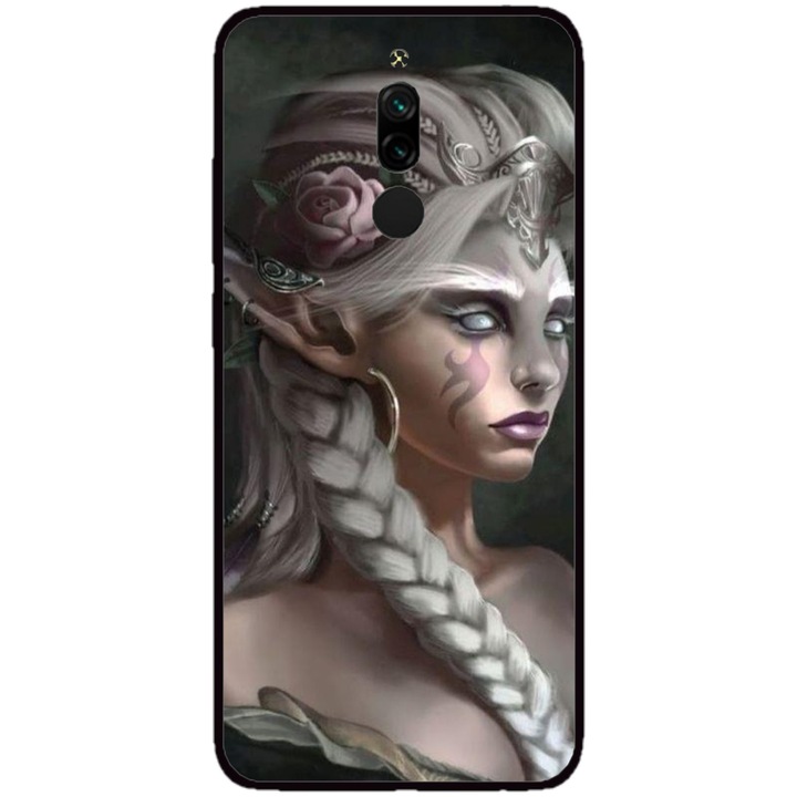 Husa personalizata HQPrint si Folie de Silicon pentru Xiaomi Redmi Note 8 Pro, model Alien Queen, multicolor, S1D1M0308