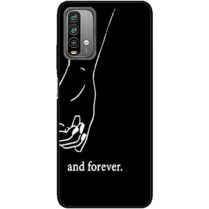 Husa personalizata HQPrint si Folie de Silicon pentru Xiaomi Redmi Note 9s, model Always and Forever #2, multicolor, S1D1M0280