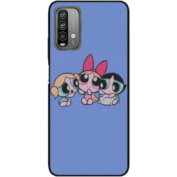Husa personalizata HQPrint pentru Xiaomi Redmi Note 9S, model Powerpuff Girls, multicolor, S1D1M0135