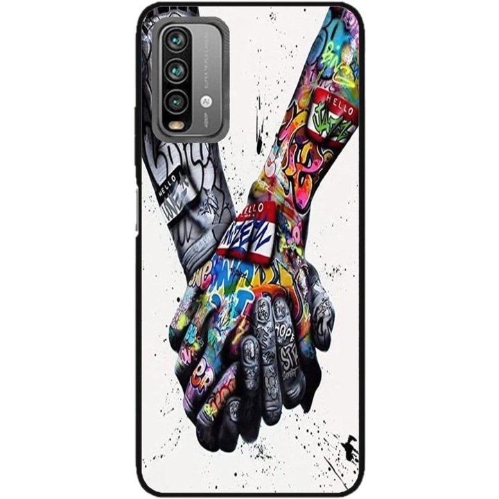 Husa personalizata HQPrint pentru Xiaomi Redmi Note 9 Pro Max, model Abstract Holding, multicolor, S1D1M0271