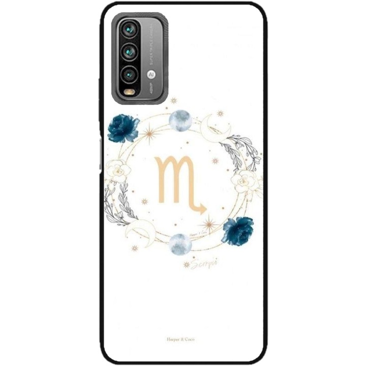 Husa personalizata HQPrint pentru Xiaomi Redmi Note 9S, model Zodiac Circle, multicolor, S1D1M0349