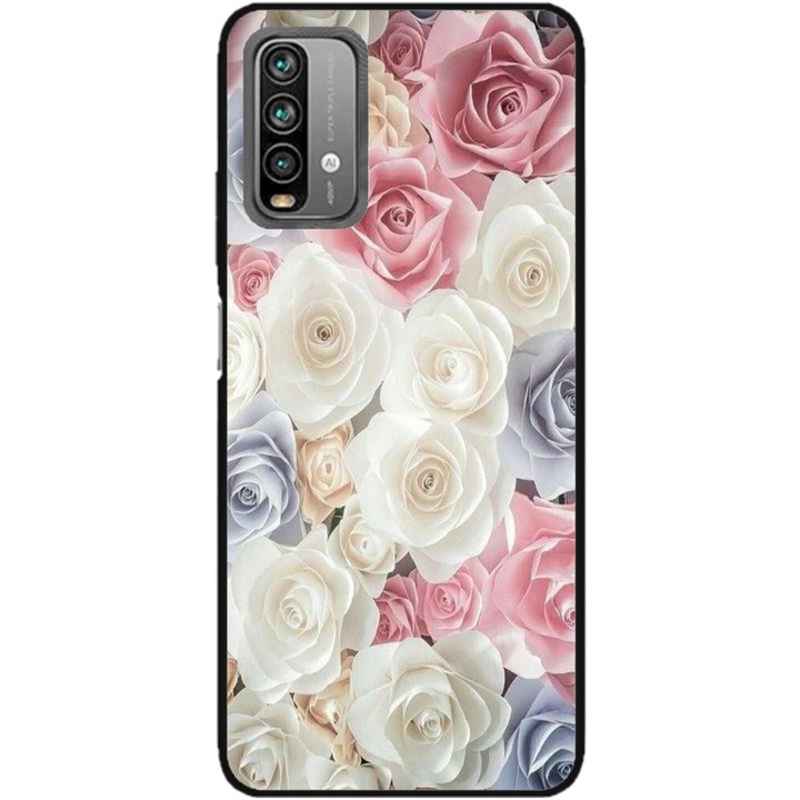 Husa personalizata HQPrint pentru Xiaomi Redmi Note 9S, model Flowers #23, multicolor, S1D1M0385