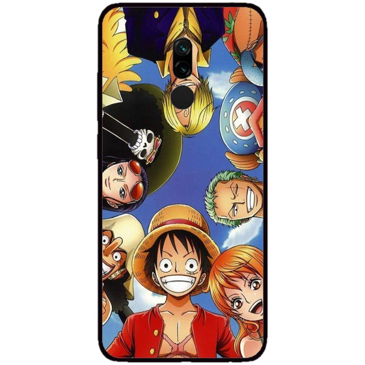 Husa personalizata HQPrint si Folie de Silicon pentru Xiaomi Redmi Note 8 Pro, model One Piece, multicolor, S1D1M0001