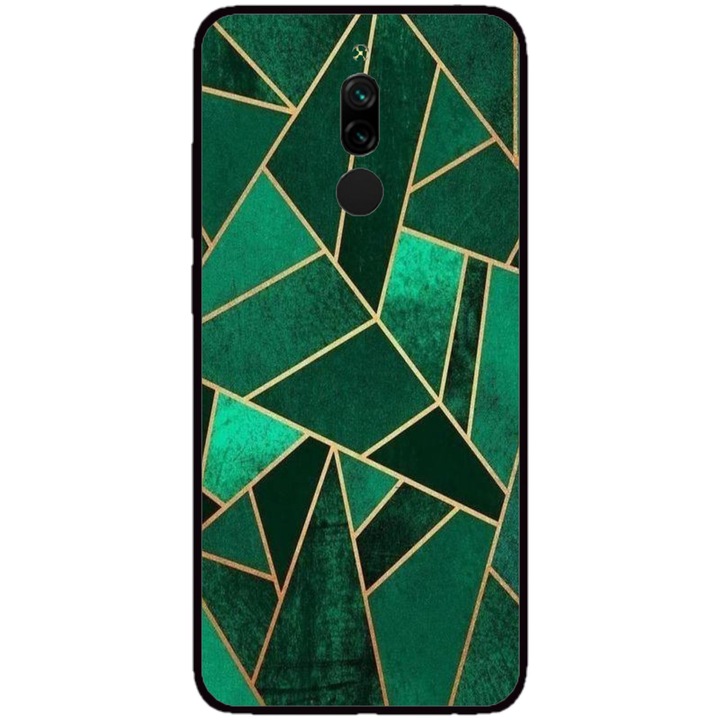 Husa personalizata Swim Case si Folie de Silicon pentru Xiaomi Redmi Note 8 Pro, model Emerald, multicolor, S1D1M0287