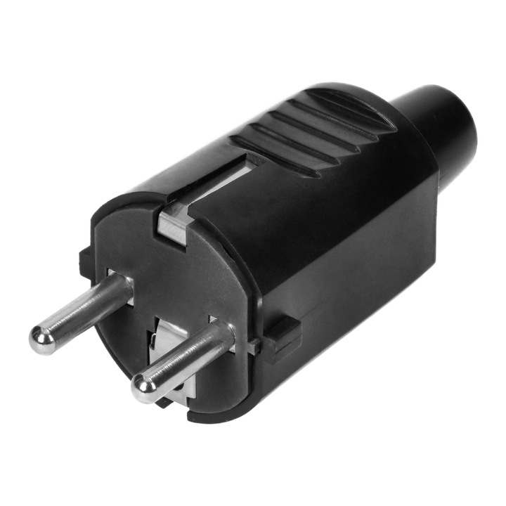 Stecher, ORNO, Uni-Schuko, 2P+Z, Negru