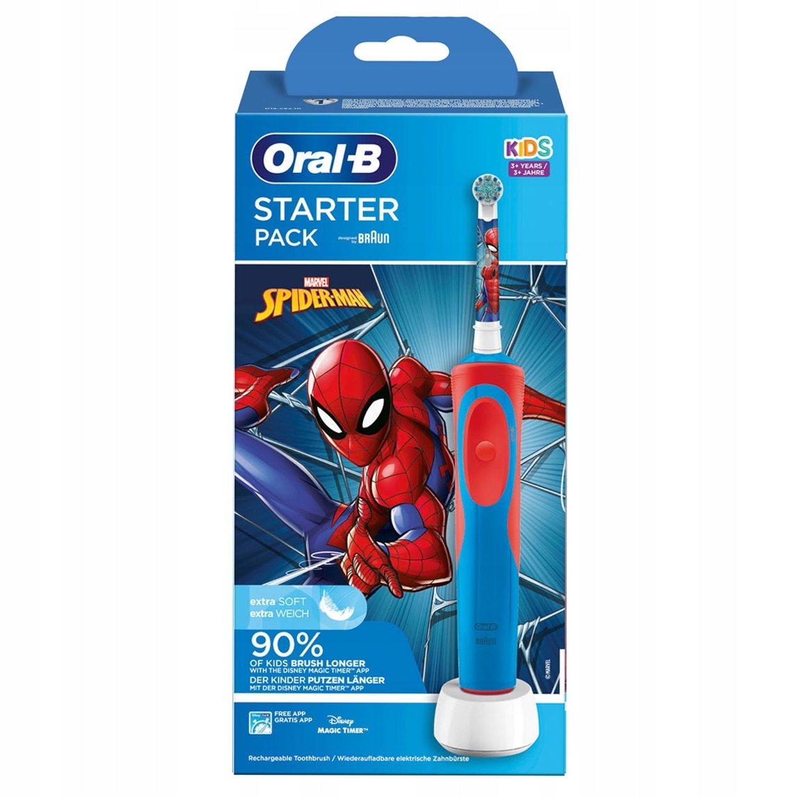 Oral-B Starter Pack Spiderman Elektromos Fogkefe, 4 Csere Fogkefehegy ...