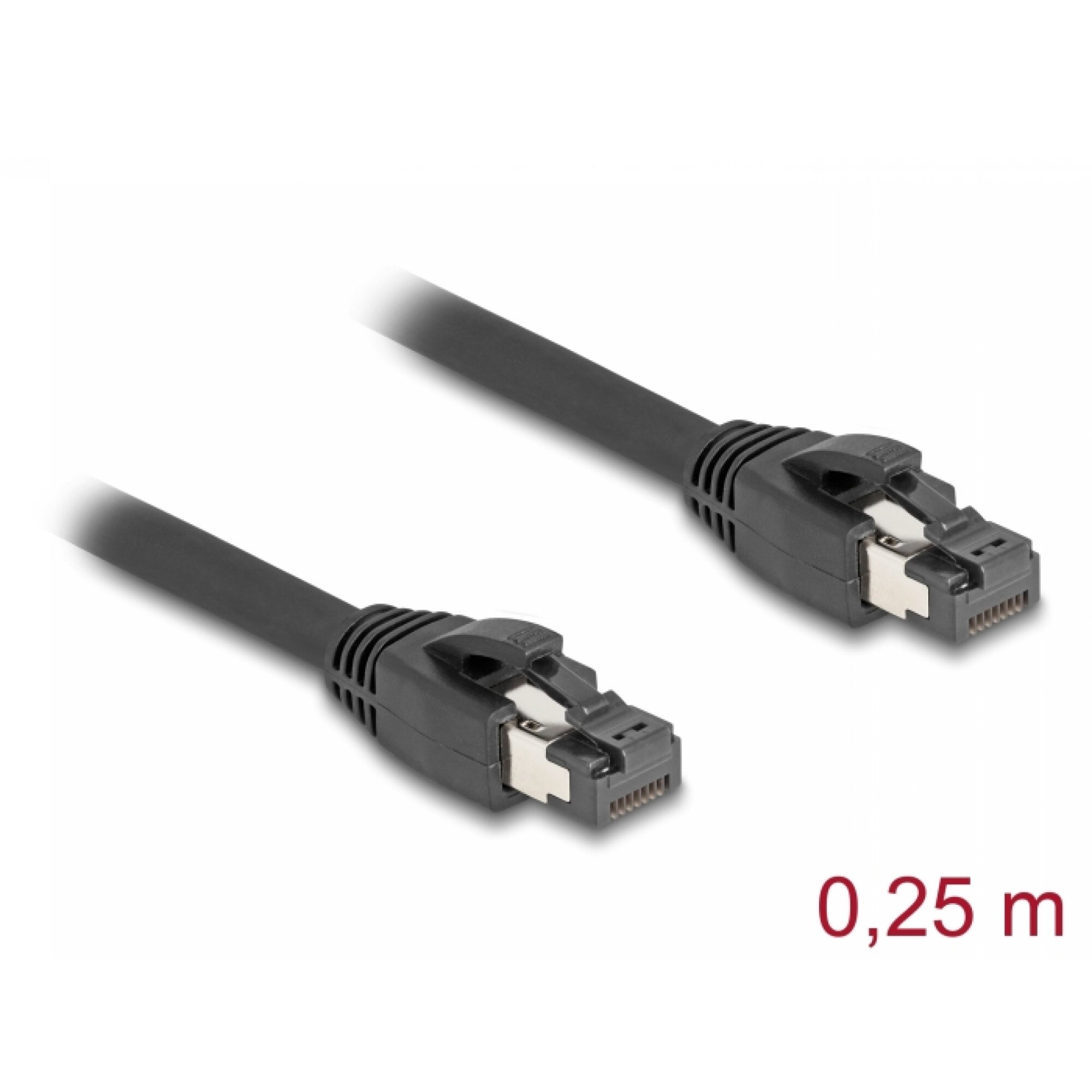 Cablu de retea RJ45 Cat. 8.1 S/FTP LSOH 0.25m Negru, Delock