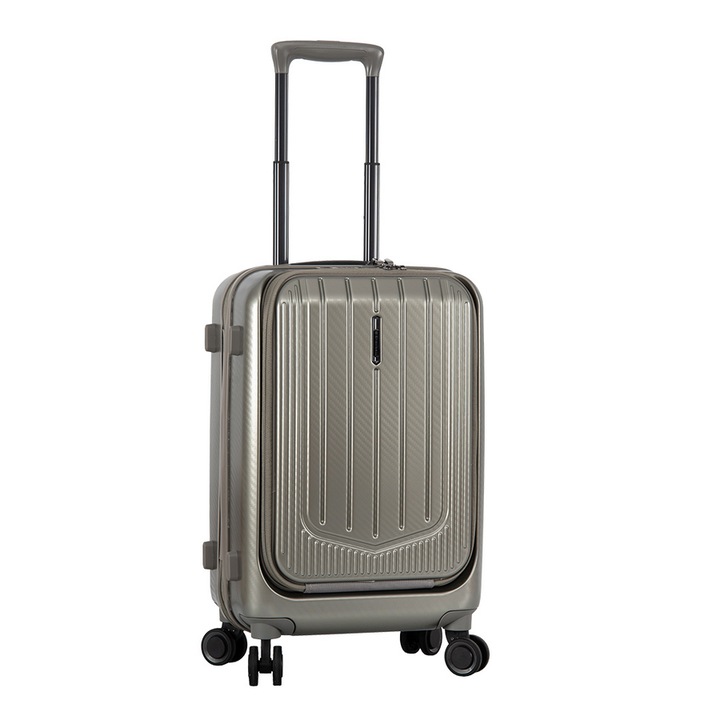Куфар Snowball SW31403, за ръчен багаж, Поликарбонат, С 4 колела, 55 cm, Златист