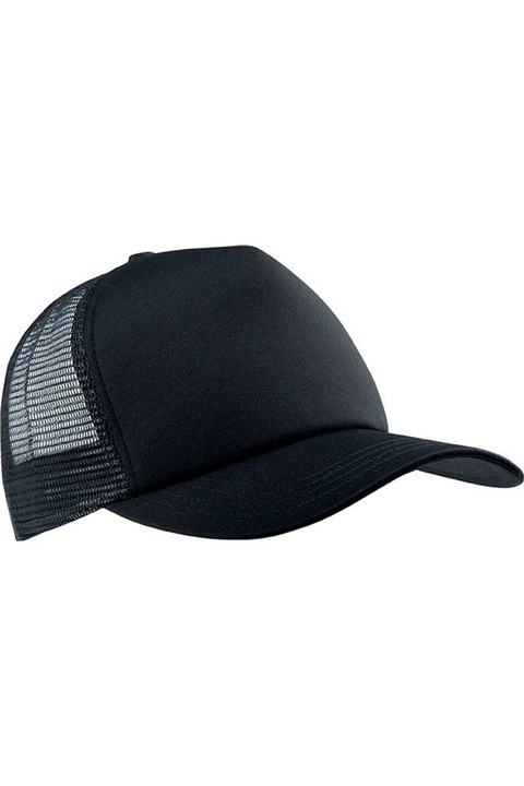 Uniszex sapka, Trucker Mesh, 5 panel - KP111, Fekete, Univerzális