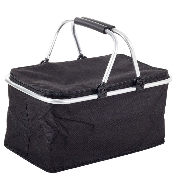 Cos de picnic, VERK, Termic, Aluminiu, 48x28x22xm, Negru